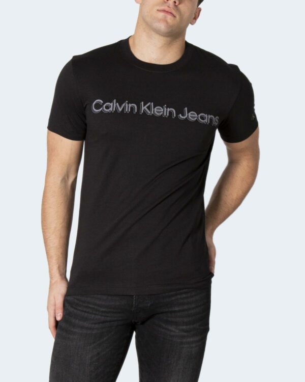 T-shirt Calvin Klein Jeans MONOCHROME INSTITUTI J30J319714 Nero - Foto 1