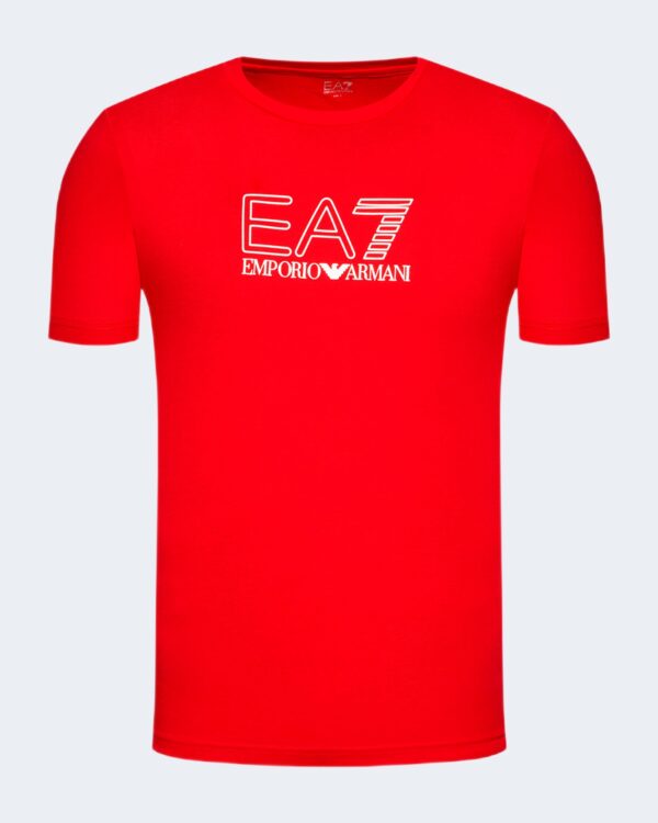 T-shirt EA7 STAMPA LOGO GOMMATO Rosso - Foto 4