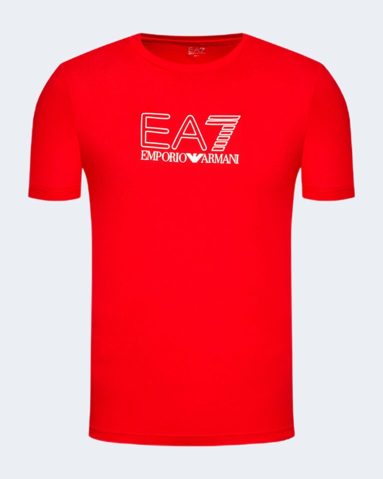 T-shirt EA7 STAMPA LOGO GOMMATO Rosso - Foto 4