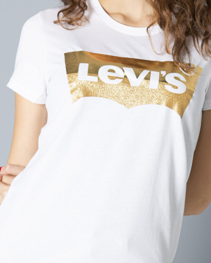 T-shirt Levi’s® THE PERFECT TEE HSMK POWDER PRINT (GOLD) 17369-0453 Bianco – 80544