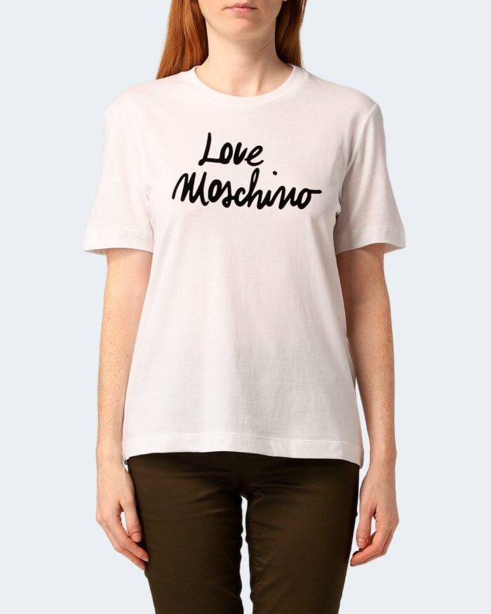 T-shirt Love Moschino LOGO CORSIVO Bianco – 82644