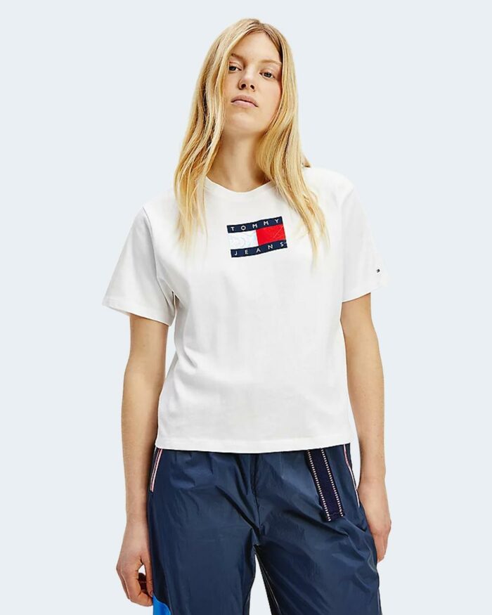 T-shirt Tommy Hilfiger CROP METALLIC Bianco – 72174