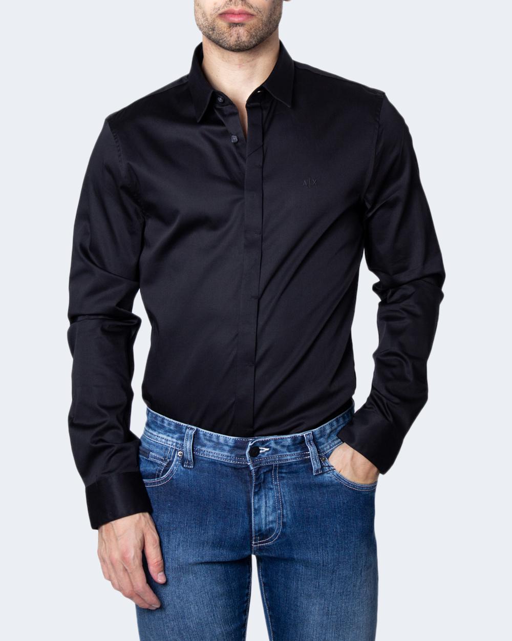 Camicia manica lunga Armani Exchange Woven Slim fit Nero - Foto 1