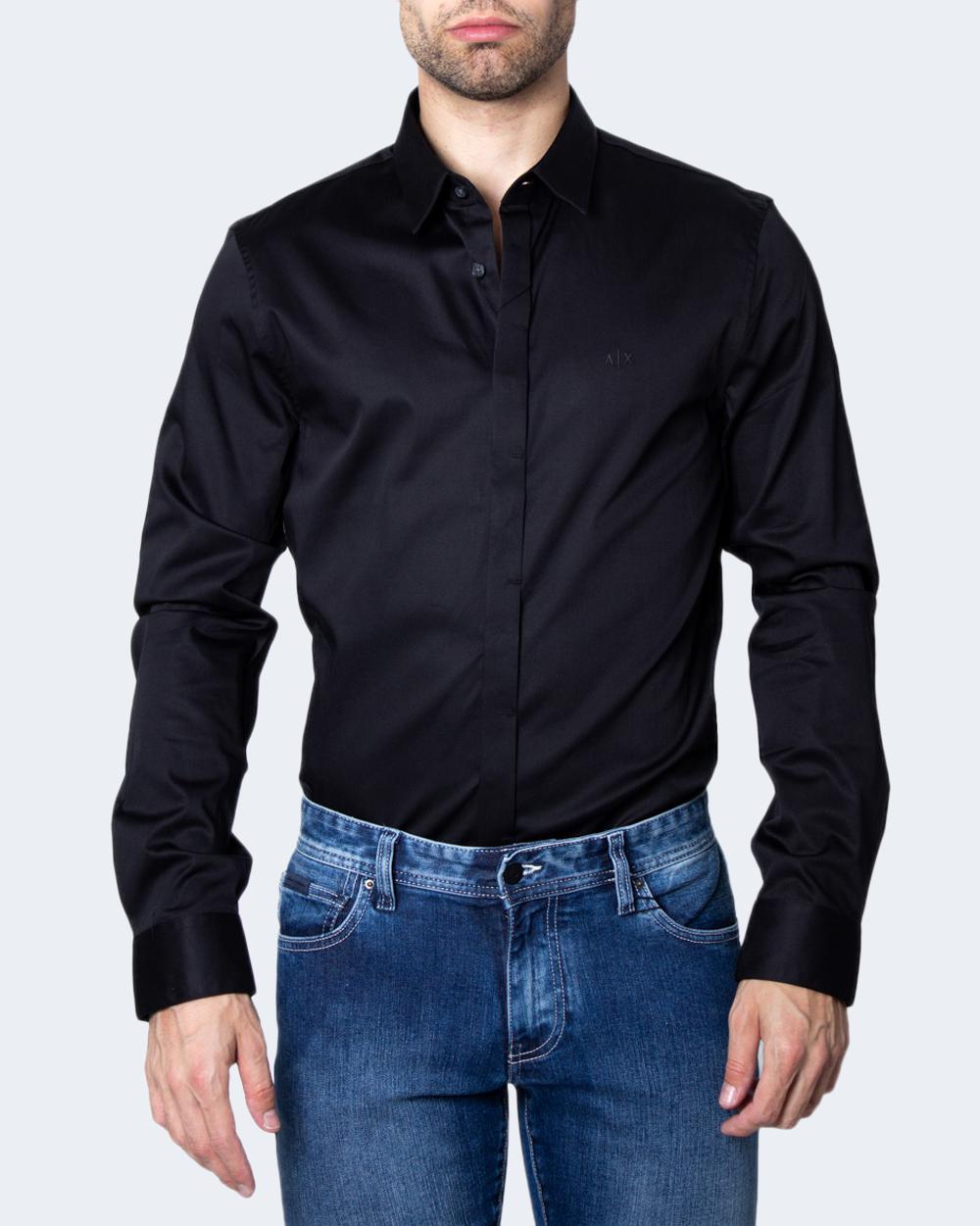 Camicia manica lunga Armani Exchange Woven Slim fit Nero - Foto 2
