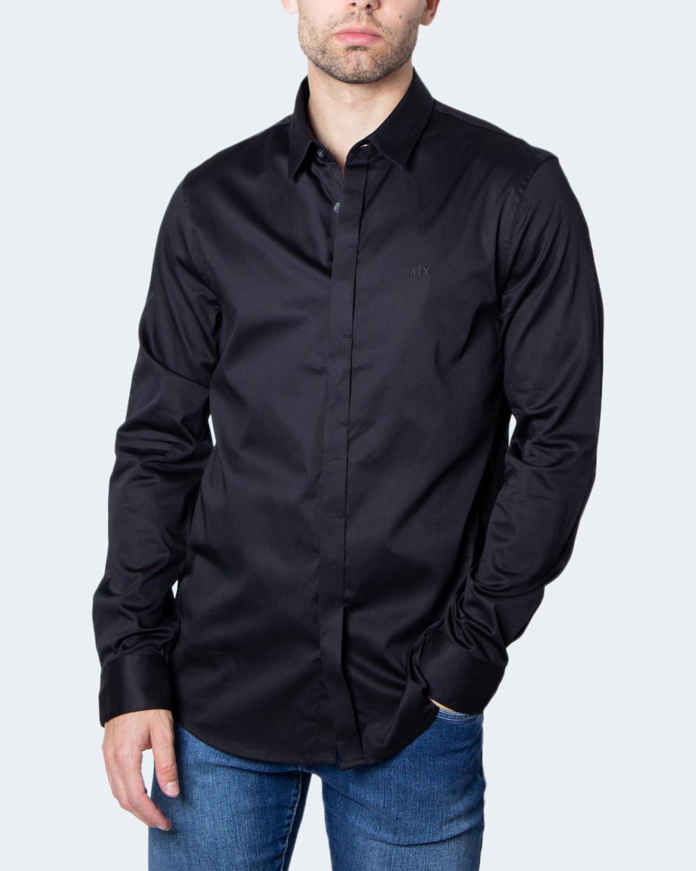 Camicia manica lunga Armani Exchange Woven Slim fit Nero - Foto 3