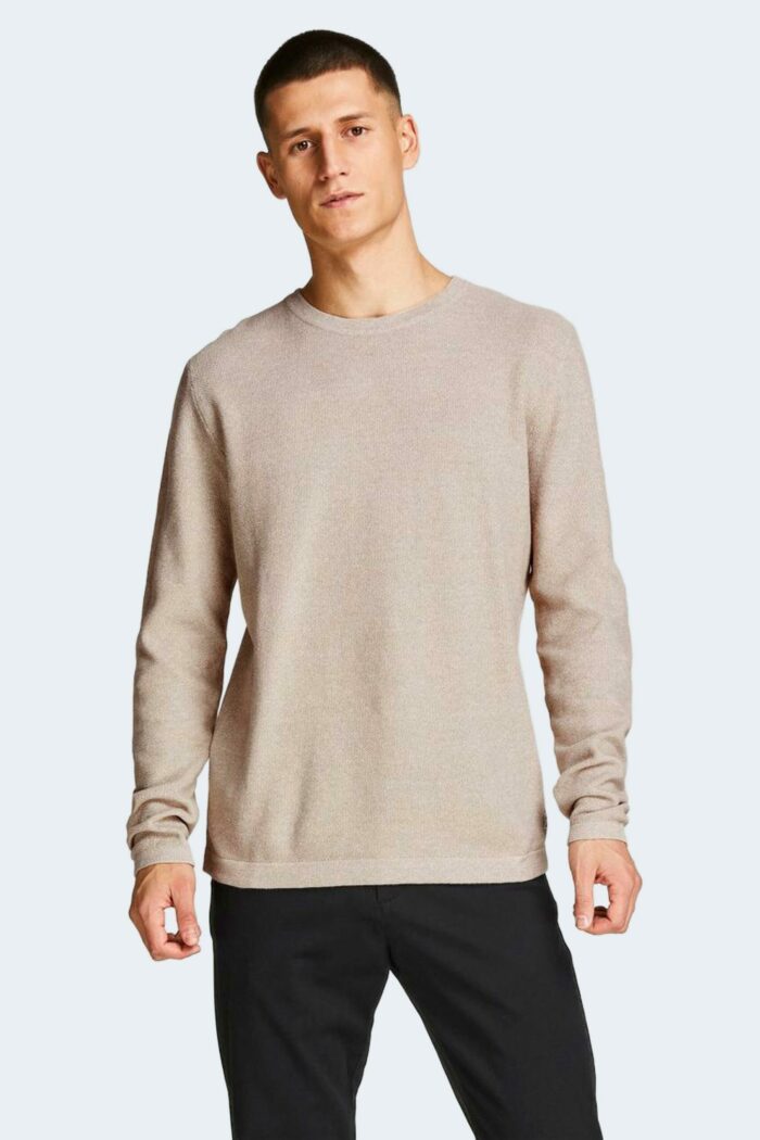 Maglia Jack Jones JJEGUSTAV KNIT CREW NECK NOOS Beige