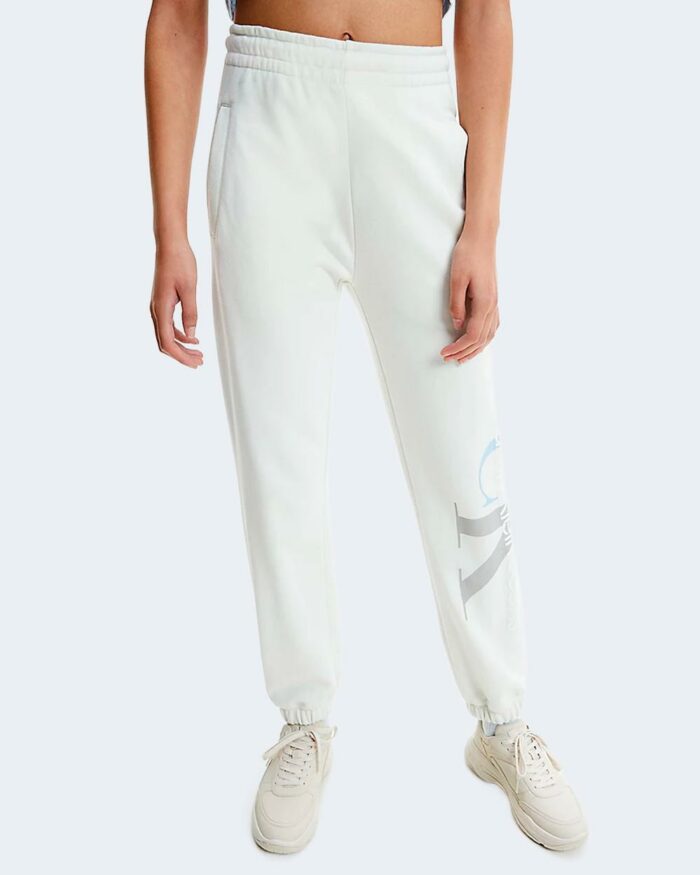 Pantaloni sportivi Calvin Klein TWO TONE MONOGRAM JO J20J217786 Panna – 81063