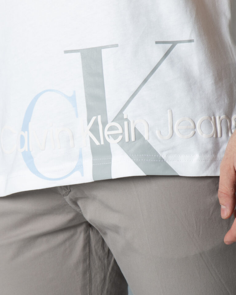 T-shirt Calvin Klein Jeans CUT OFF TWO TONE MON J30J319719 Bianco - Foto 3