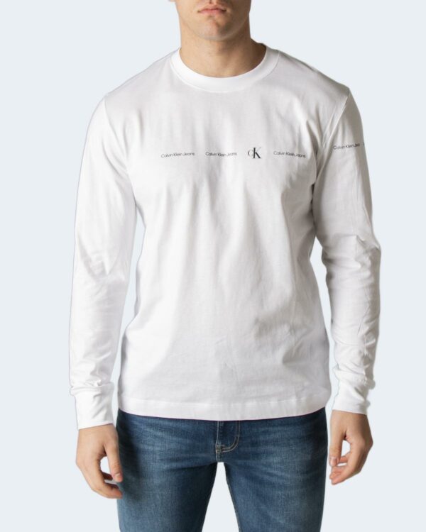 T-shirt Calvin Klein Jeans REPEAT LOGO L/S TEE J30J319897 Bianco - Foto 1