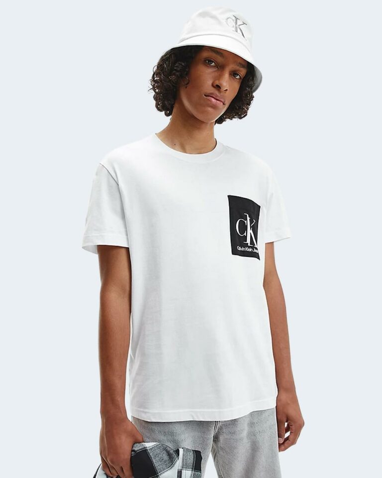 T-shirt Calvin Klein Jeans SPLICED CK POCKET TE J30J319723 Bianco - Foto 1