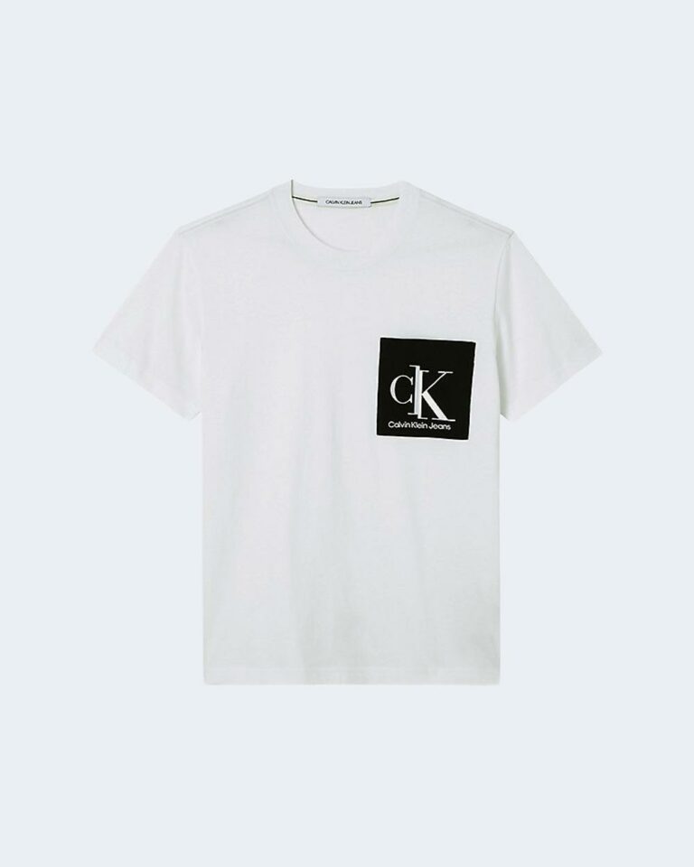T-shirt Calvin Klein Jeans SPLICED CK POCKET TE J30J319723 Bianco - Foto 5