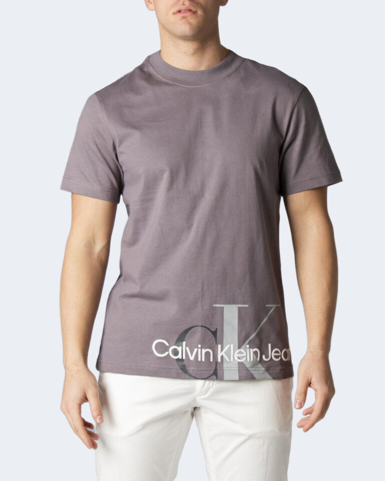 T-shirt Calvin Klein Jeans CUT OFF TWO TONE MON J30J319719 Grigio Scuro - Foto 1