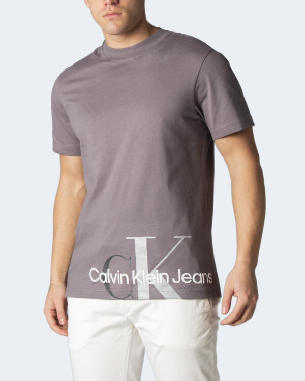 T-shirt Calvin Klein Jeans CUT OFF TWO TONE MON J30J319719 Grigio Scuro - Foto 2