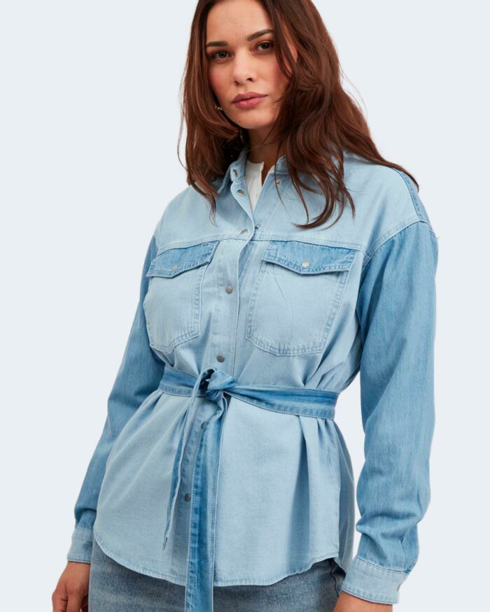 Camicia manica lunga Vila Clothes VISHIRON VENETIA L/S DENIM SHACKET – 14066057 Blue Denim Chiaro – 80817