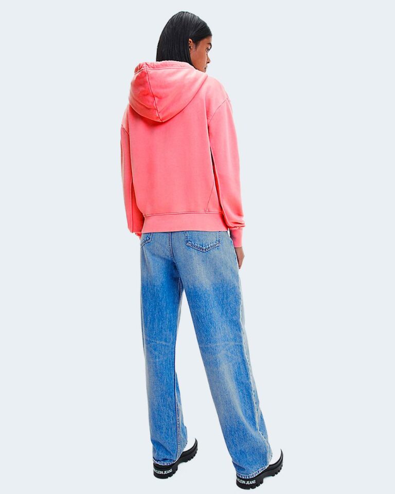 Felpa con cappuccio Calvin Klein Jeans MONOGRAM LOGO WASHED HOODIE Rosa - Foto 5
