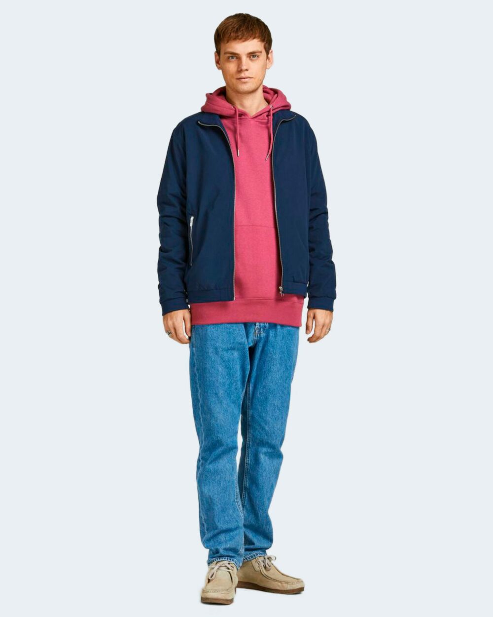 Giacchetto Jack Jones JJERUSH HARRINGTON BOMBER NOOS Blu - Foto 3