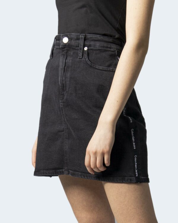 Minigonna Calvin Klein Jeans HIGH RISE MINI SKIRT Nero - Foto 1