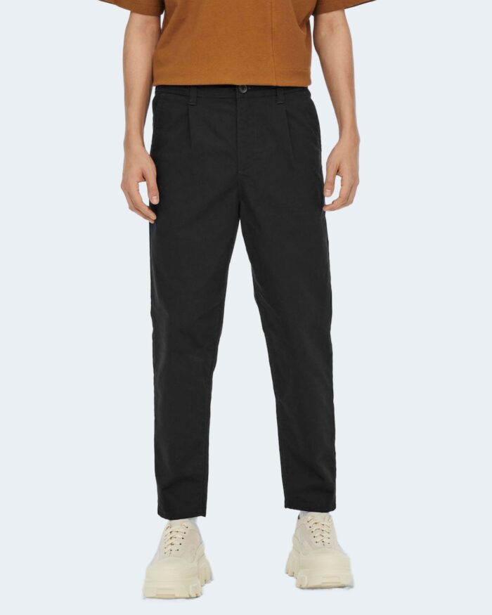 Pantaloni tapered Only & Sons ONSDEW CHINO TAPERED PK 1486 NOOS – 22021486 Nero – 80781
