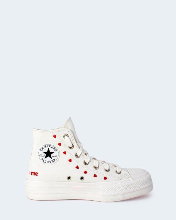 Sneakers Converse Chuck Taylor All Star Lift Platform Embroidered Hearts Panna - Foto 1