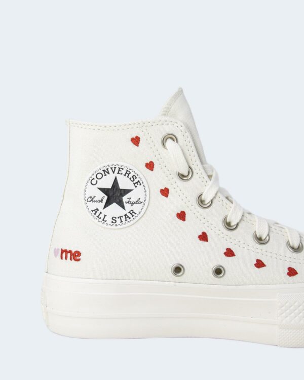 Sneakers Converse Chuck Taylor All Star Lift Platform Embroidered Hearts Panna - Foto 2