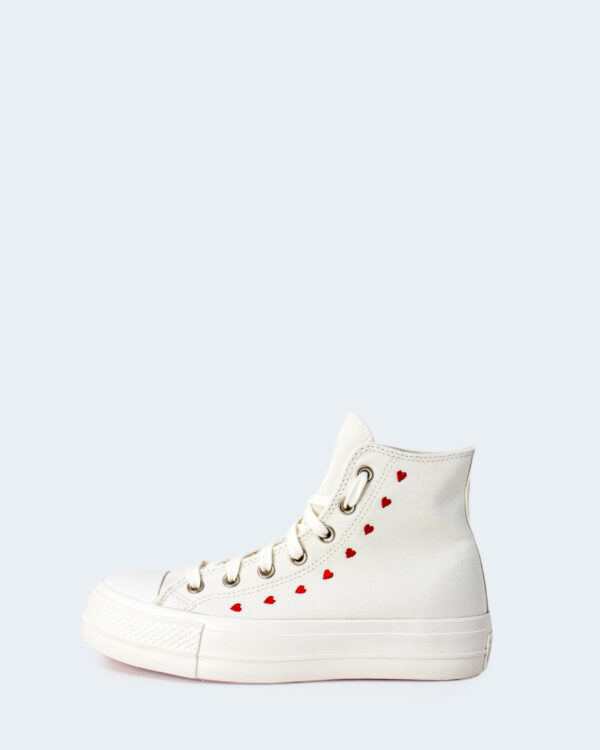 Sneakers Converse Chuck Taylor All Star Lift Platform Embroidered Hearts Panna - Foto 3