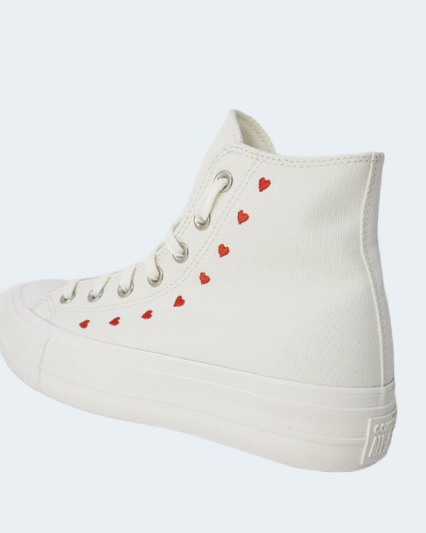 Sneakers Converse Chuck Taylor All Star Lift Platform Embroidered Hearts Panna - Foto 4