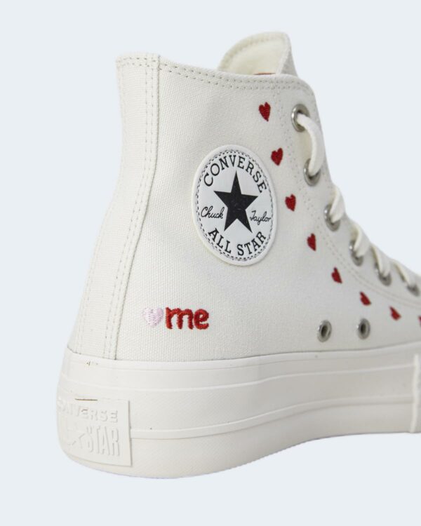 Sneakers Converse Chuck Taylor All Star Lift Platform Embroidered Hearts Panna - Foto 5
