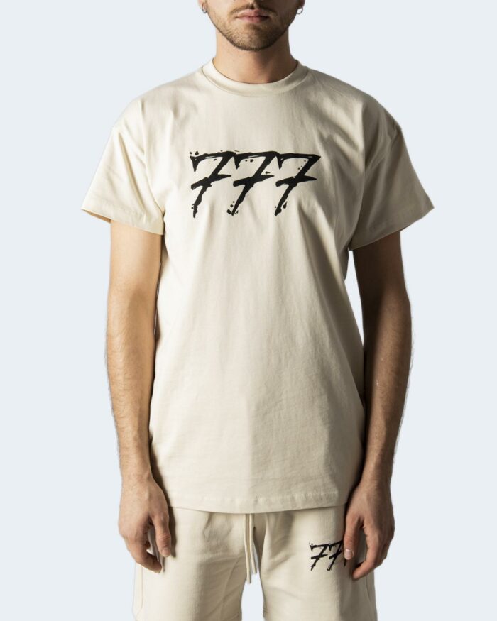 T-shirt Triplosette 777 STAMPA LOGO Beige – 85909