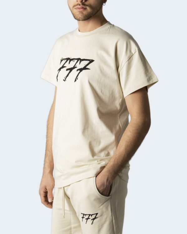 T-shirt 777 STAMPA LOGO Beige - Foto 2