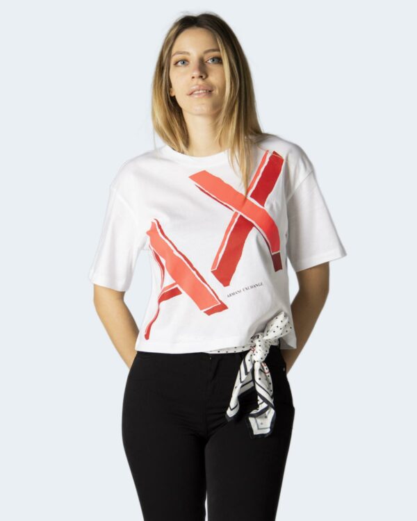 T-shirt Armani Exchange LOGO FLUO 3LYTKQ YJ6QZ Bianco - Foto 1