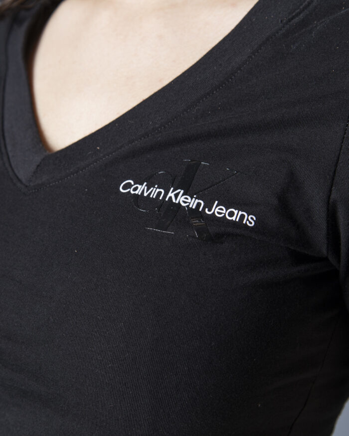 T-shirt Calvin Klein MONOGRAM LOGO V-NECK Antracite – 80896