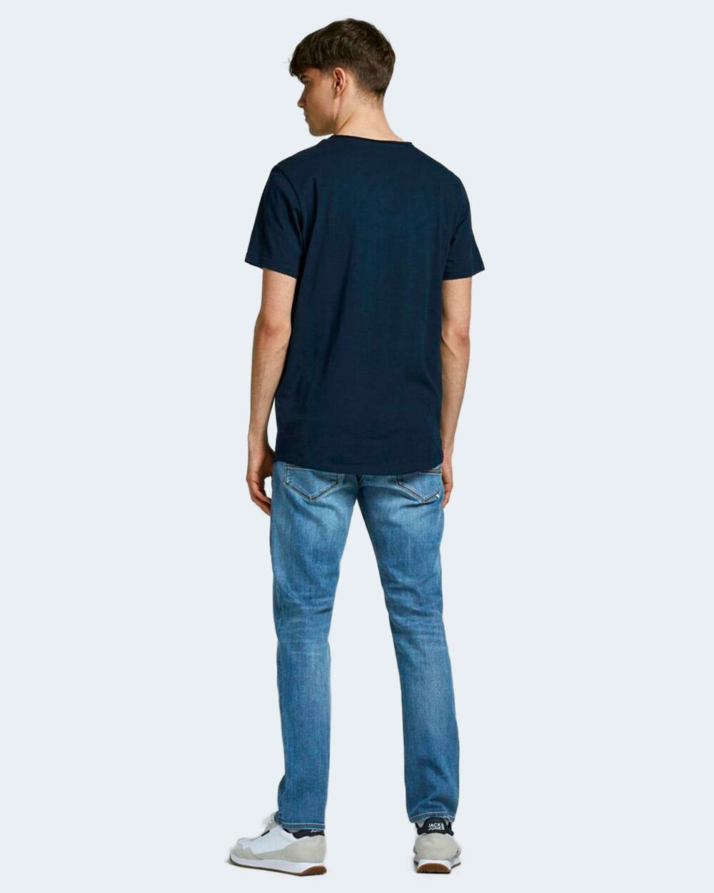 T-shirt Jack Jones JJEBASHER TEE O-NECK SS NOOS Blu - Foto 4