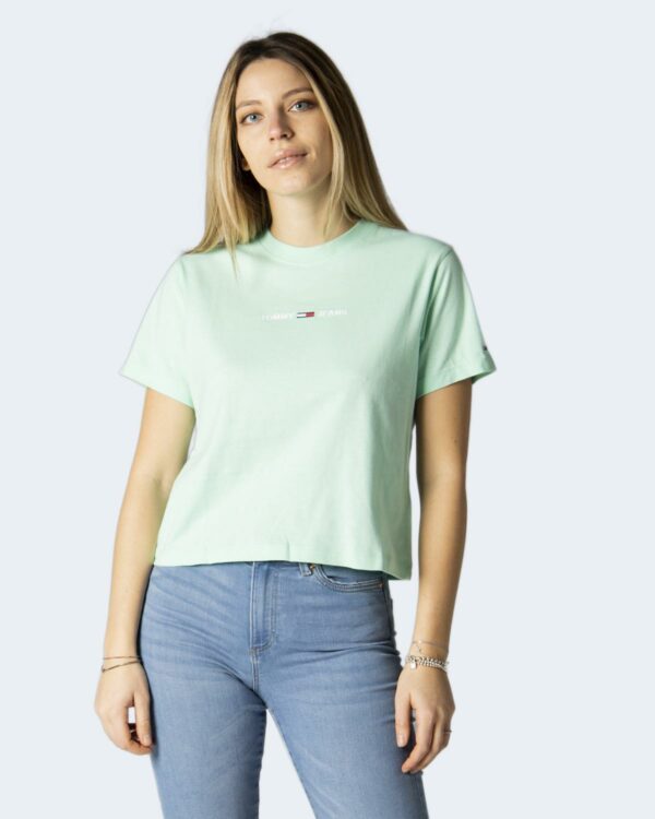 T-shirt Tommy Hilfiger Jeans LINEAR LOGO Verde - Foto 1