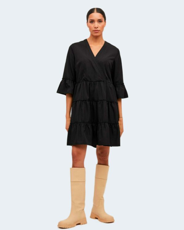 Vestito midi Vila Clothes VIETINA V-NECK L/S DRESS/SU Nero - Foto 1