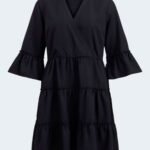 Vestito midi Vila Clothes VIETINA V-NECK L/S DRESS/SU Nero - Foto 5