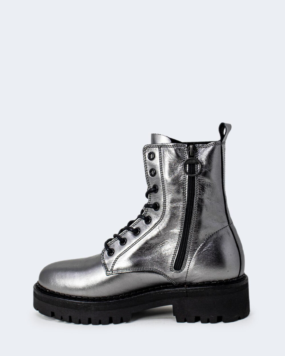 Anfibi Tommy Hilfiger Jeans METALLIC LACE UP BOOT Argento - Foto 2
