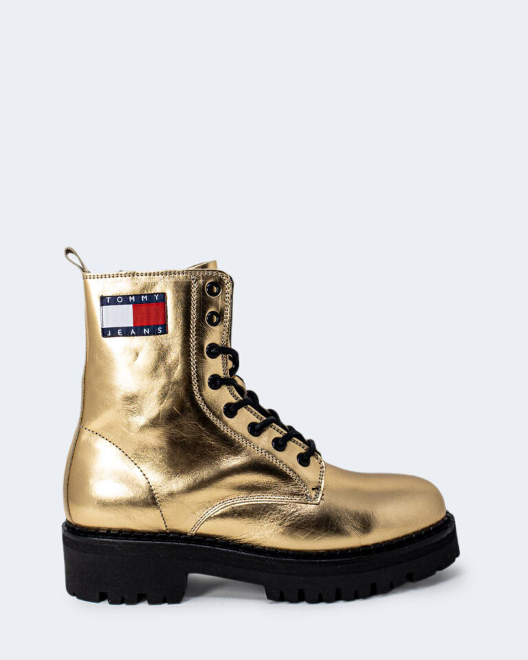 Anfibi Tommy Hilfiger Jeans METALLIC LACE UP BOOT Oro - Foto 1