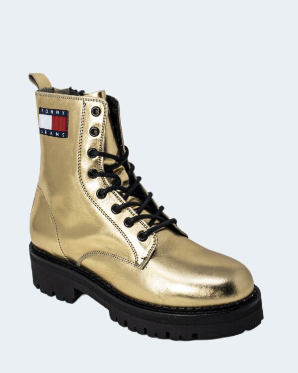 Anfibi Tommy Hilfiger Jeans METALLIC LACE UP BOOT Oro - Foto 3
