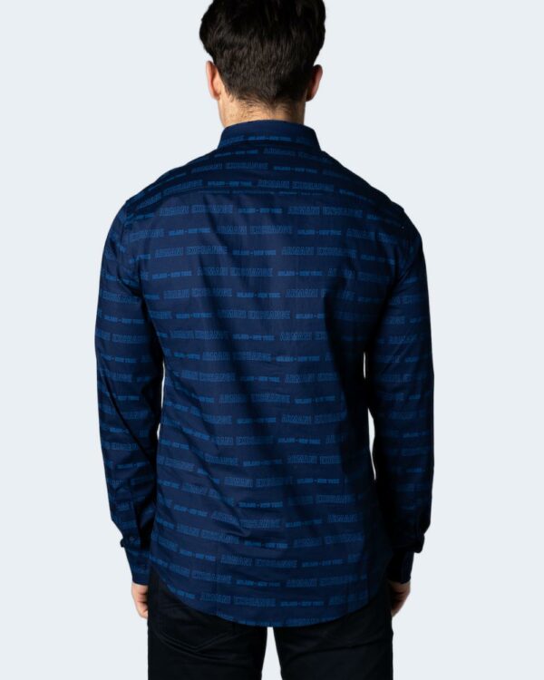 Camicia manica lunga Armani Exchange micro rombi Azzurro - Foto 2
