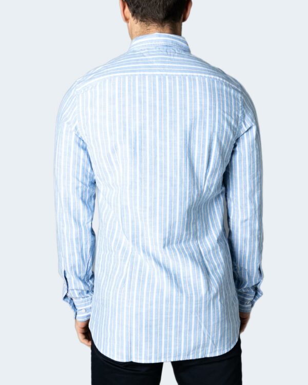 Camicia manica lunga Tommy Hilfiger Jeans SLIM SLUB OXFORD STRIPE SHIRT Celeste - Foto 2