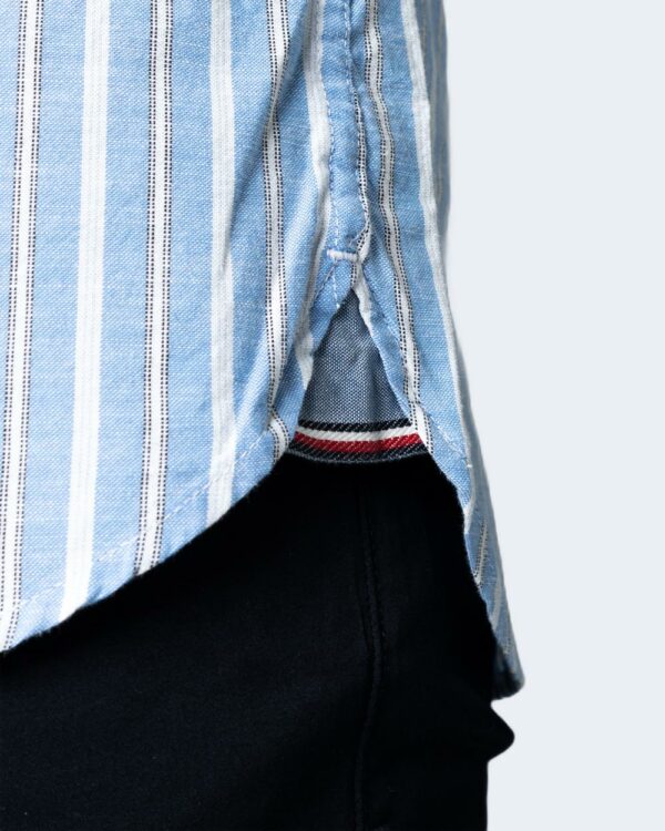 Camicia manica lunga Tommy Hilfiger Jeans SLIM SLUB OXFORD STRIPE SHIRT Celeste - Foto 4