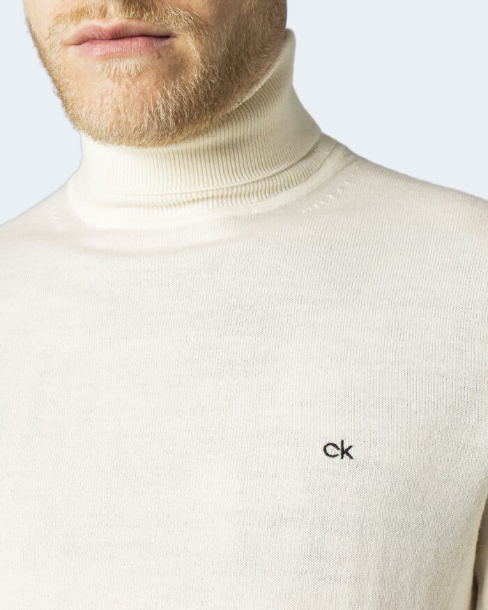 Dolcevita Calvin Klein SUPERIOR WOOL TURTLE NK SWEATHER Panna – 86455