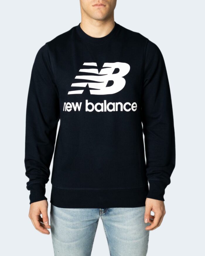 Felpa senza cappuccio New Balance NB Essentials Stacked Logo Crew Blu – 87373
