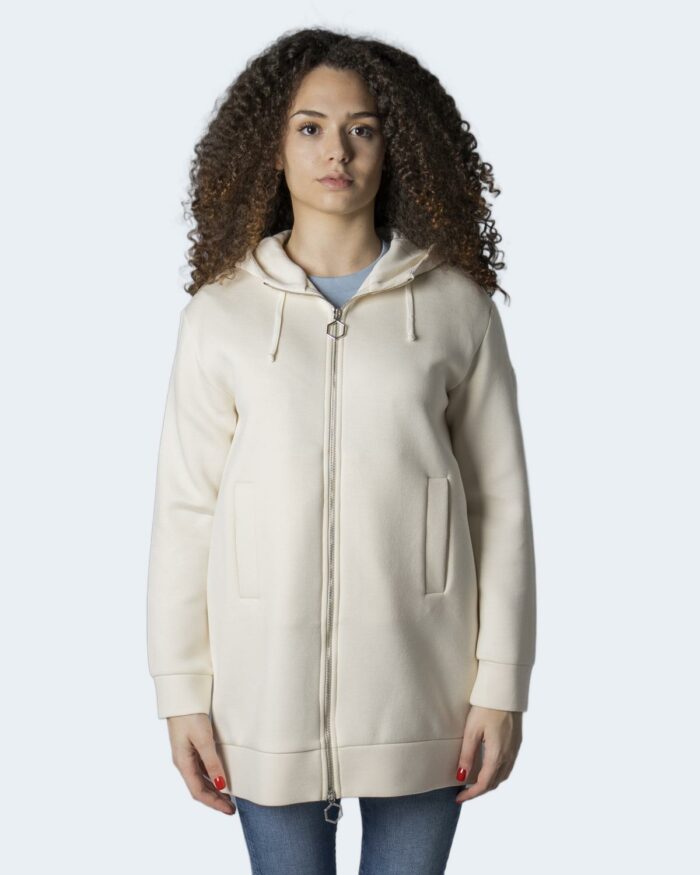 Giacchetto Hox LONG HOODED FULL ZIP DOUBLE JERSEY Panna – 86387