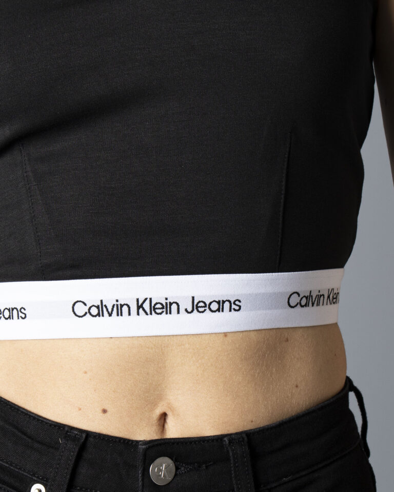 Top Calvin Klein Jeans CONTRAST TAPE MILANO J20J218278 Nero - Foto 3