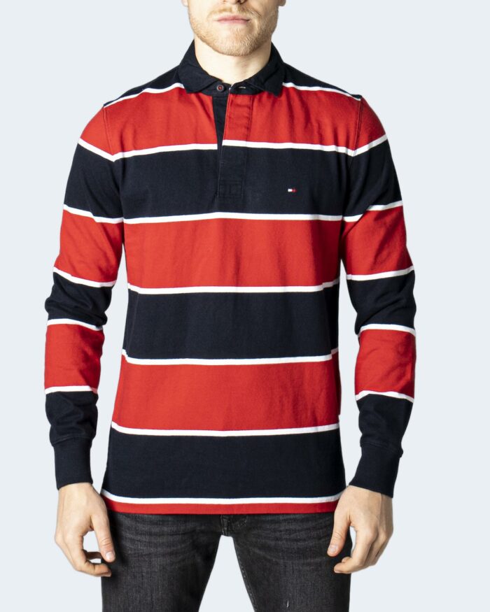 Polo manica lunga Tommy Hilfiger ICONIC BLOCK STRIPE RUGBY Rosso – 86572