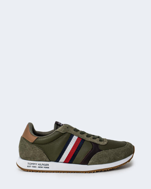 Sneakers Tommy Hilfiger RUNNER LO LAETHER MIX Verde Oliva - Foto 1