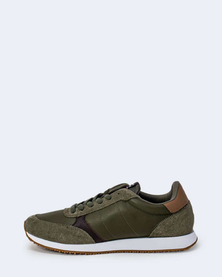 Sneakers Tommy Hilfiger RUNNER LO LAETHER MIX Verde Oliva - Foto 2