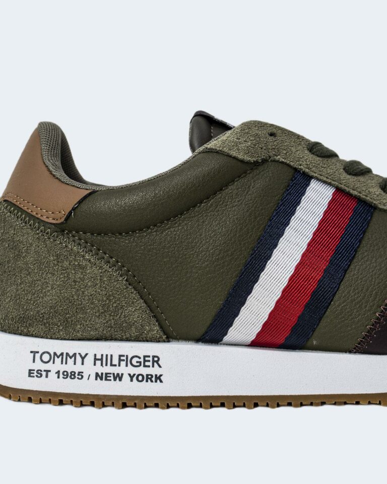 Sneakers Tommy Hilfiger RUNNER LO LAETHER MIX Verde Oliva - Foto 5