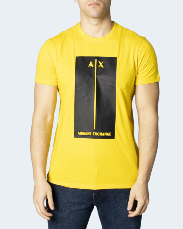T-shirt Armani Exchange RUBBER LOGO Giallo - Foto 1